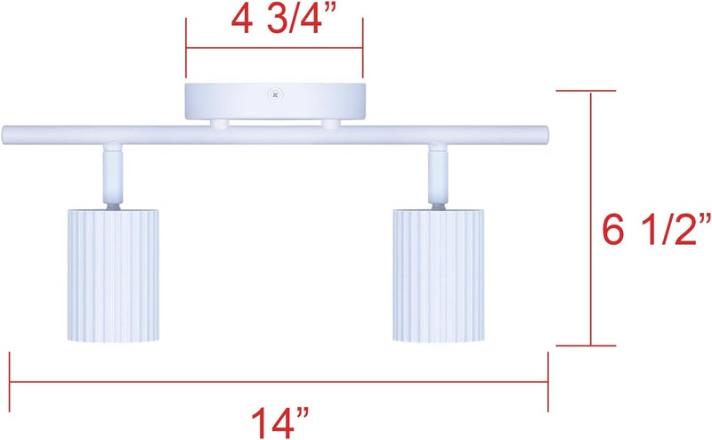 Canarm REXTON 2-Light Ceiling/Wall Track Light – Matte White, Adjustable Modern Fixture for Kitchen, Hallway, or Living Room, Easy Connect Installation - Image 4